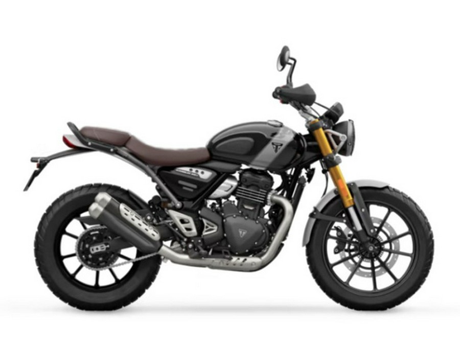 2025 Triumph Scrambler 400 X Phantom Black Silver Ice