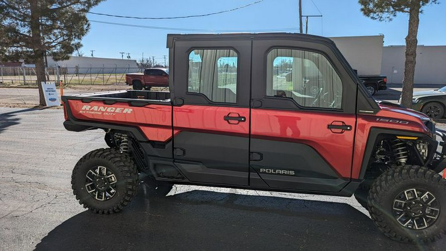 New 2024 POLARIS RANGER CREW XD 1500 NORTHSTAR EDITION ULTIMATE SUNSET RED