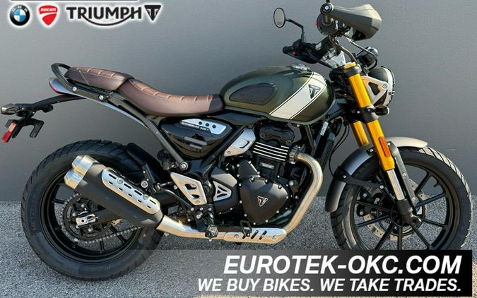 2024 Triumph Scrambler 400 X Matte Khaki Green / Fusion White