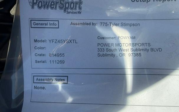 2026 Yamaha YFZ 450 R