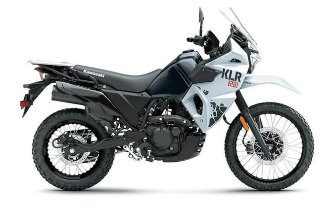 2025 Kawasaki KLR®650 Pearl Crystal White/Metallic Carbon Gray ABS