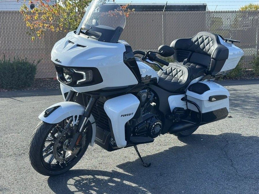 2025 Indian Pursuit Dark Horse Ghost White Metallic with Bla