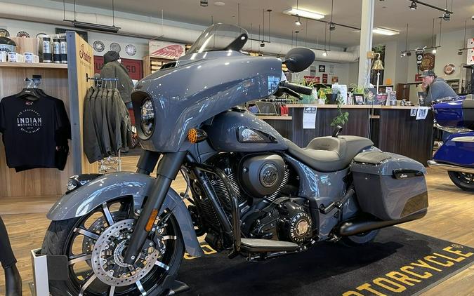 2024 Indian Motorcycle® Chieftain® Dark Horse® w/Powerband Audio Pkg Icon Stealth Gray Azure