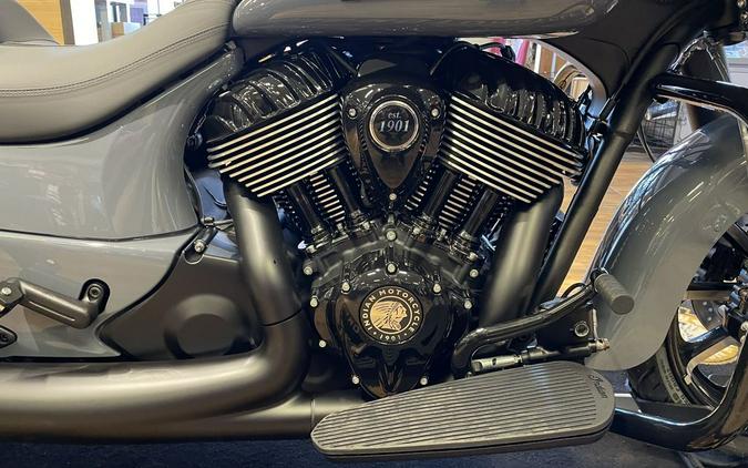 2024 Indian Motorcycle® Chieftain® Dark Horse® w/Powerband Audio Pkg Icon Stealth Gray Azure