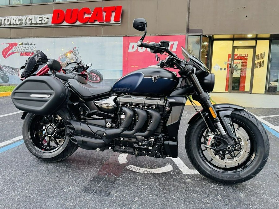 2025 Triumph Rocket 3 Storm GT Matte Sapphire Black and Satin Pacific Blue