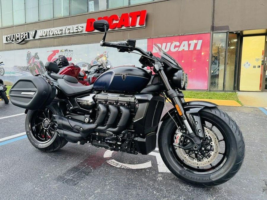 2025 Triumph Rocket 3 Storm GT Matte Sapphire Black and Satin Pacific Blue