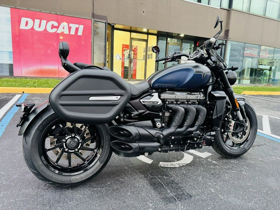 2025 Triumph Rocket 3 Storm GT Matte Sapphire Black and Satin Pacific Blue