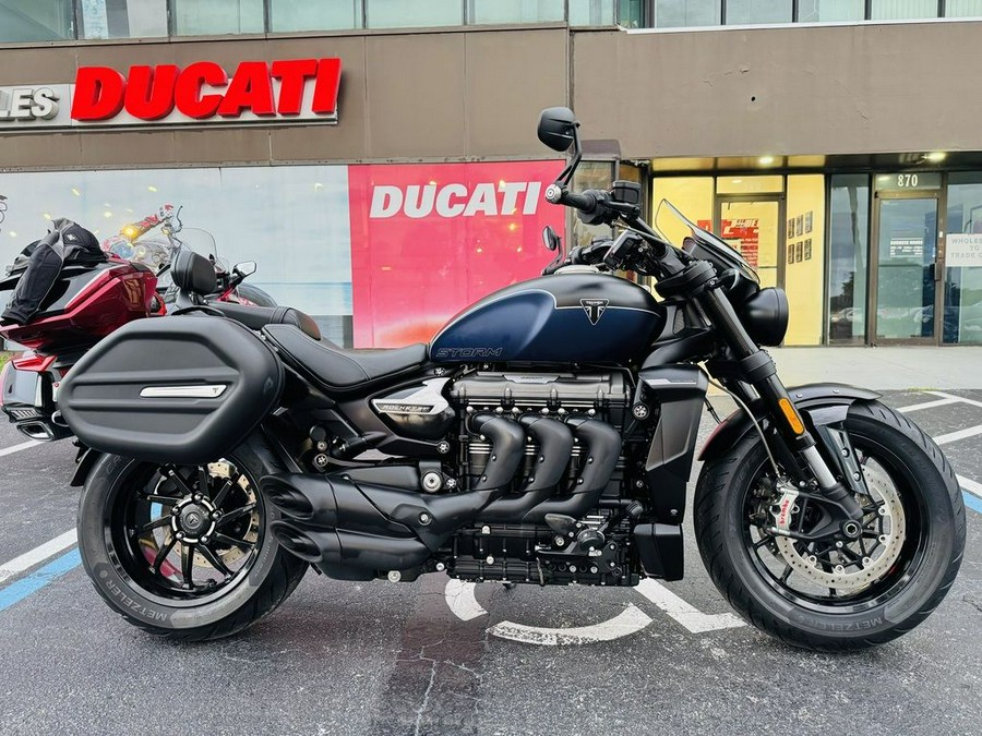 2025 Triumph Rocket 3 Storm GT Matte Sapphire Black and Satin Pacific Blue