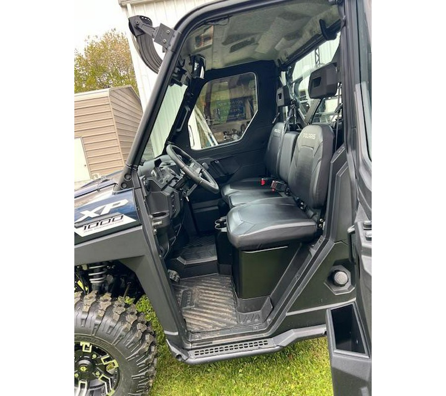 2020 Polaris RANGER XP 1000 PREMIUM BLUE W/ FULL CAB, HEAT, WIPER, CARGO RACK, ROCKSLIDERS, BUMERS