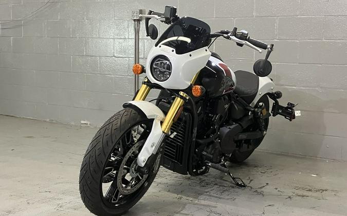 2025 Indian Motorcycle® 101 Scout® Ghost White Metallic with Graphics