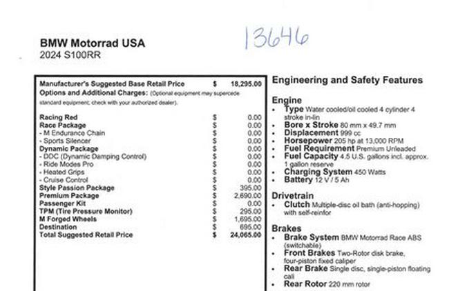 New 2024 BMW S 1000 RR