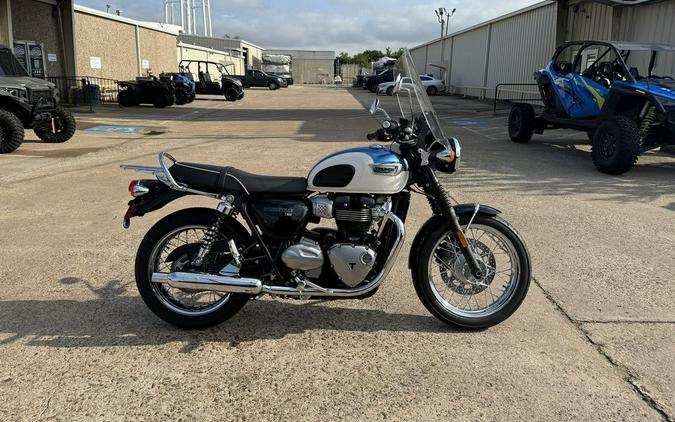 2019 Triumph Bonneville T100 Fusion White and Aegean Blue