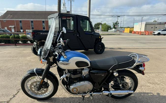 2019 Triumph Bonneville T100 Fusion White and Aegean Blue