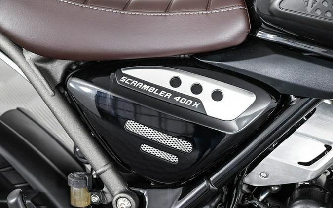 2025 Triumph Scrambler 400 X Phantom Black / Silver Ice X Carnival Red Phantom Black