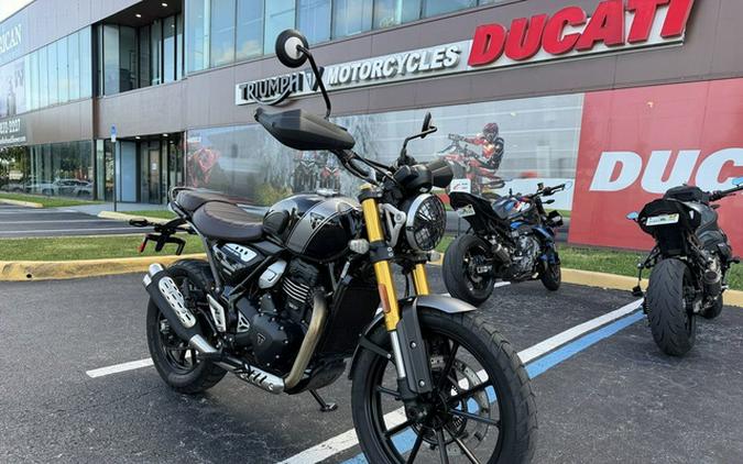 2024 Triumph Scrambler 400 X Phantom Black Silver Ice
