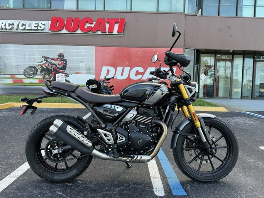 2024 Triumph Scrambler 400 X Phantom Black Silver Ice