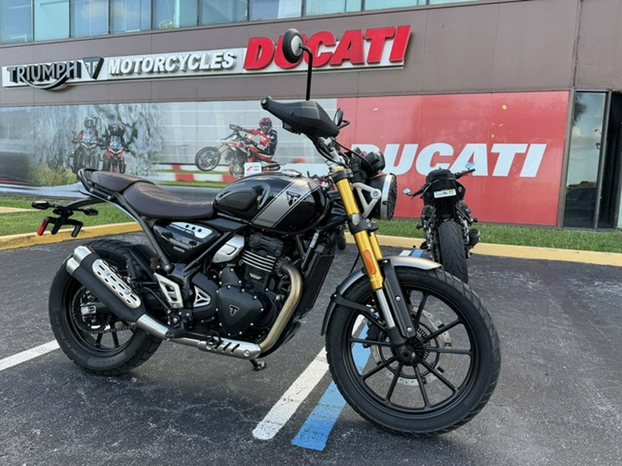 2024 Triumph Scrambler 400 X Phantom Black Silver Ice
