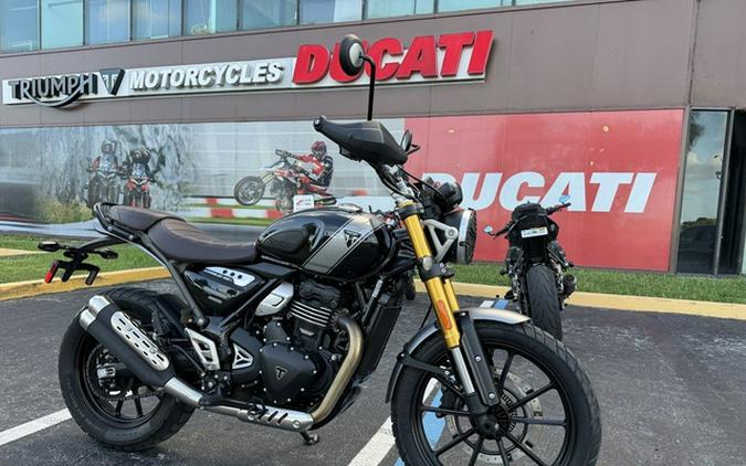 2024 Triumph Scrambler 400 X Phantom Black Silver Ice