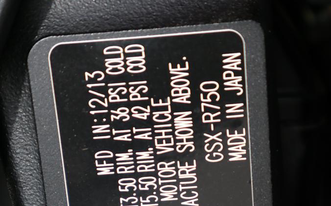 2014 Suzuki Motor of America Inc. GSX-R750™ 50th Anniversary Edition