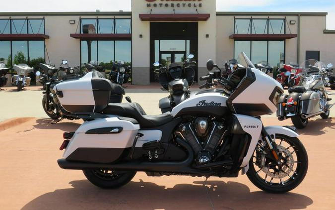 2024 Indian Motorcycle® Pursuit® Dark Horse® w/PowerBand Audio Pkg Icon Ghost White Metallic Smoke