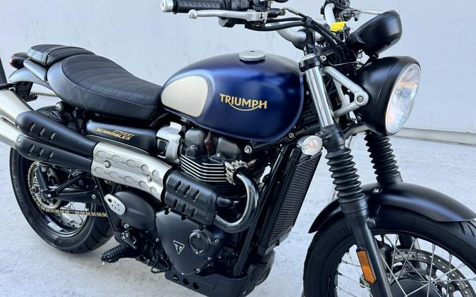 2022 Triumph Street Scrambler Gold Line Matte Pacific Blue
