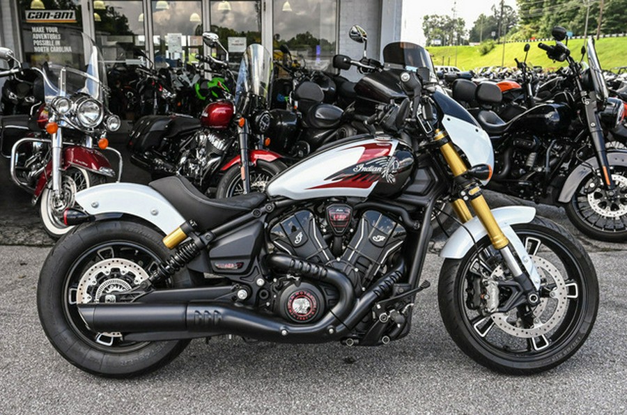 2025 Indian 101 Scout Ghost White Metallic With Graphics