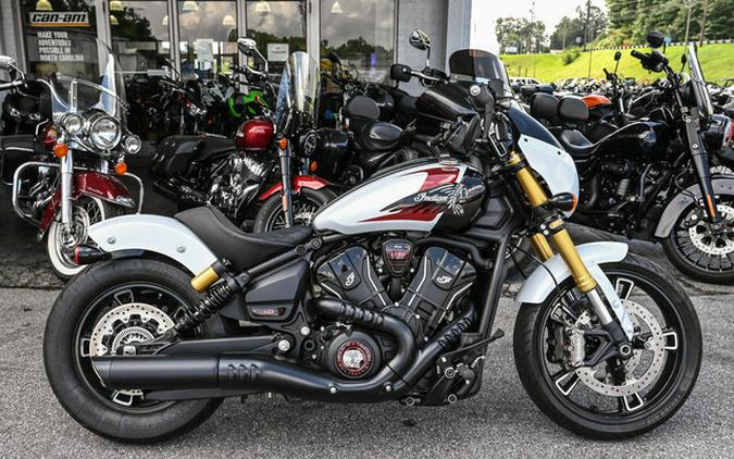 2025 Indian 101 Scout Ghost White Metallic With Graphics