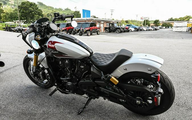 2025 Indian 101 Scout Ghost White Metallic With Graphics