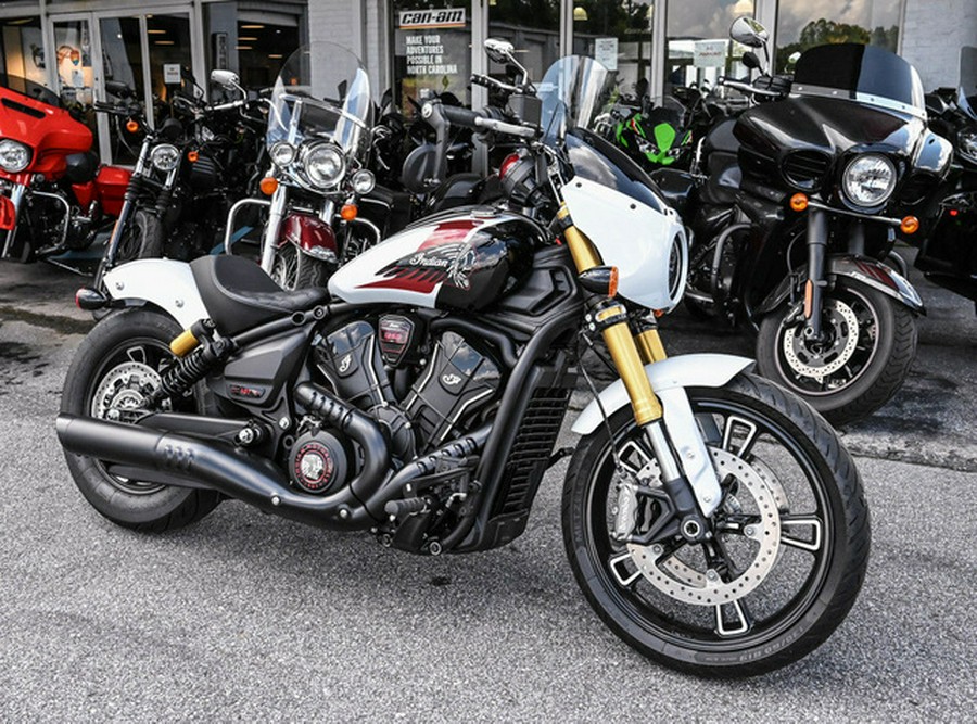 2025 Indian 101 Scout Ghost White Metallic With Graphics