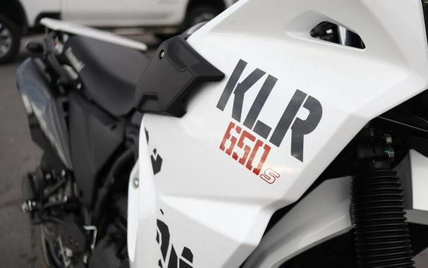 2025 Kawasaki KLR®650 S Pearl Crystal White/Metallic Carbon Gray