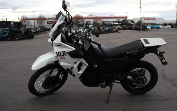 2025 Kawasaki KLR®650 S Pearl Crystal White/Metallic Carbon Gray