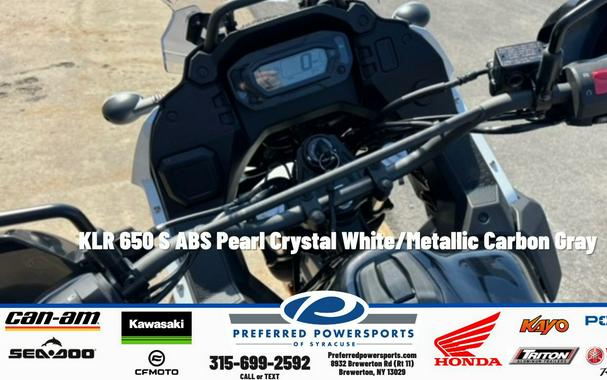 2025 Kawasaki KLR 650 S ABS Pearl Crystal White/Metallic Carbon Gray