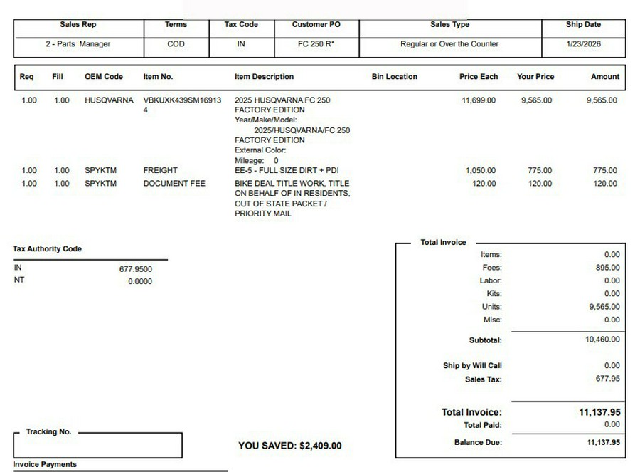 2025 Husqvarna Motorcycles FC 250 Rockstar Edition