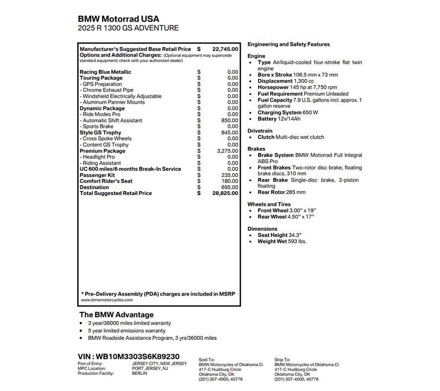 2025 BMW R 1300 GS Adventure