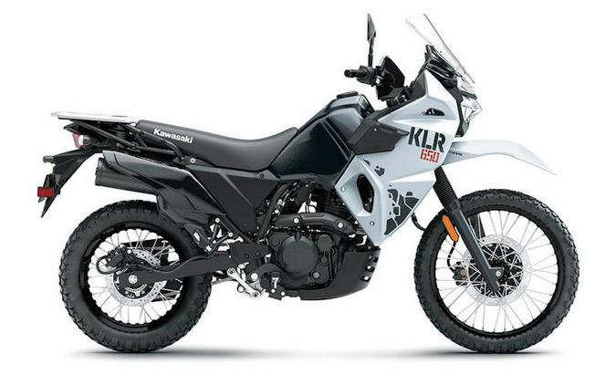 2025 Kawasaki KLR®650 Pearl Crystal White/Metallic Carbon Gray