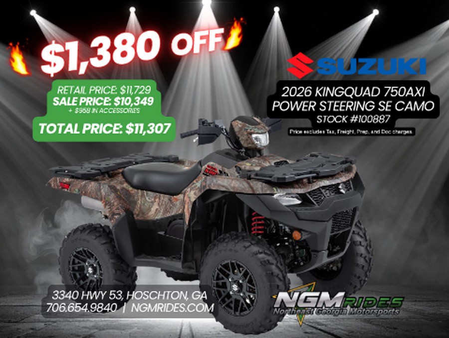 2026 Suzuki KingQuad 750AXi Power Steering SE Camo