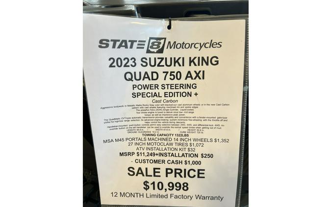 2023 Suzuki KingQuad 750 AXi Power Steering SE+ LT-A750XPZSM3