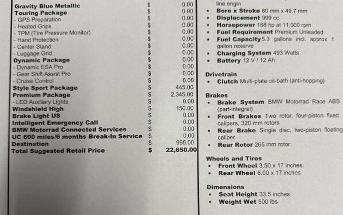 2026 BMW Motorrad S 1000 XR Gravity Blue Metallic