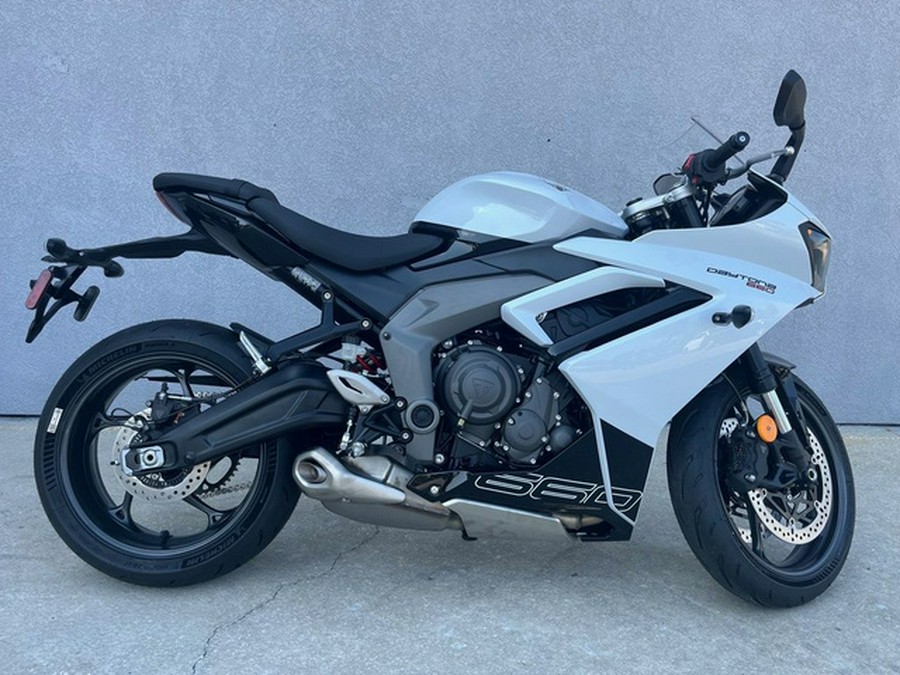 2025 Triumph Daytona 660 Snowdonia WhiteSapphire Black