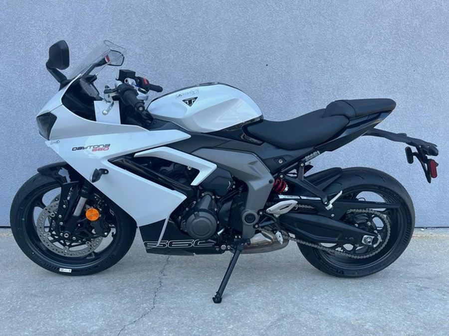 2025 Triumph Daytona 660 Snowdonia WhiteSapphire Black