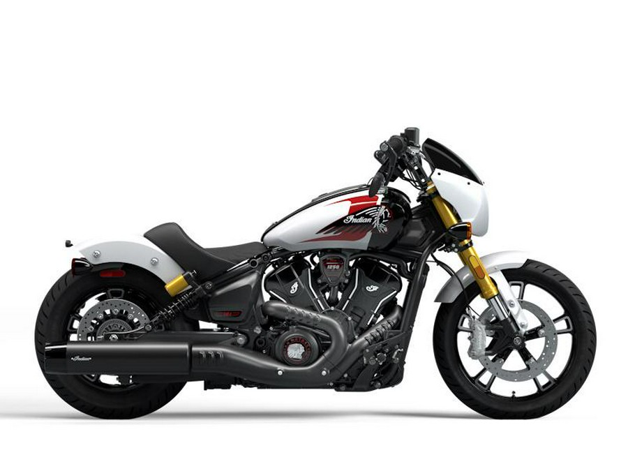 2025 Indian Motorcycle® 101 Scout® Ghost White Metallic with Graphics