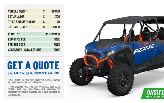 2025 Polaris RZR XP® 4 1000 Ultimate Polaris Blue
