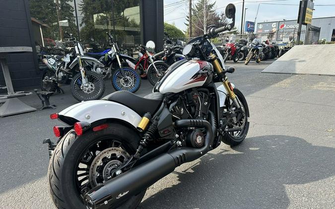 2025 Indian 101 Scout Ghost White Metallic With Graphics