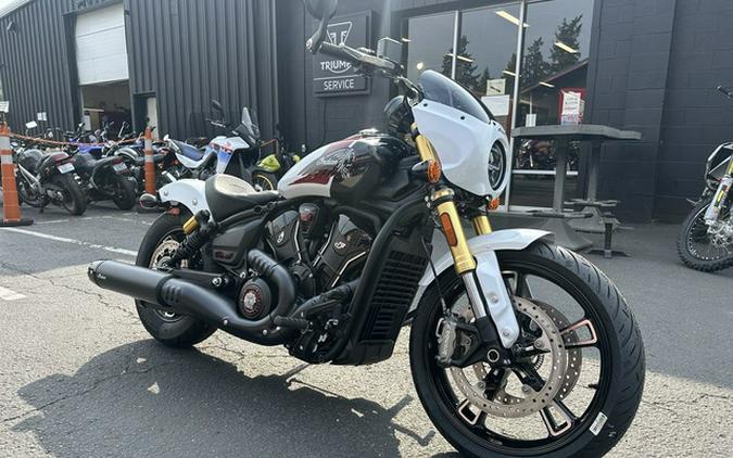 2025 Indian 101 Scout Ghost White Metallic With Graphics