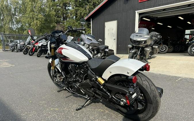 2025 Indian 101 Scout Ghost White Metallic With Graphics