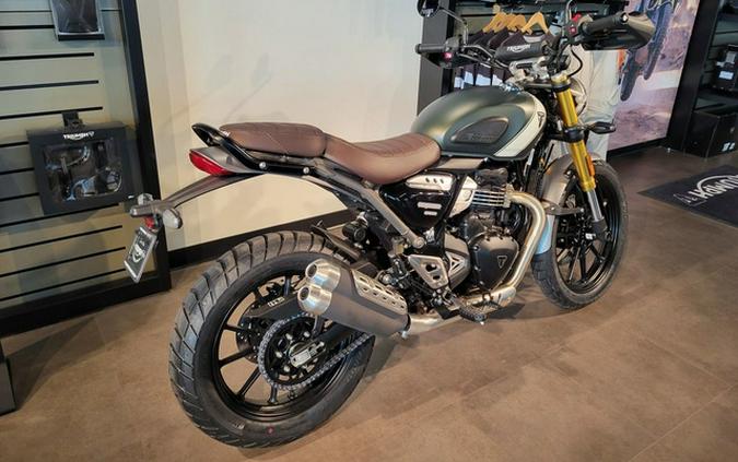 2024 Triumph Scrambler 400 X Matte Khaki Green / Fusion White