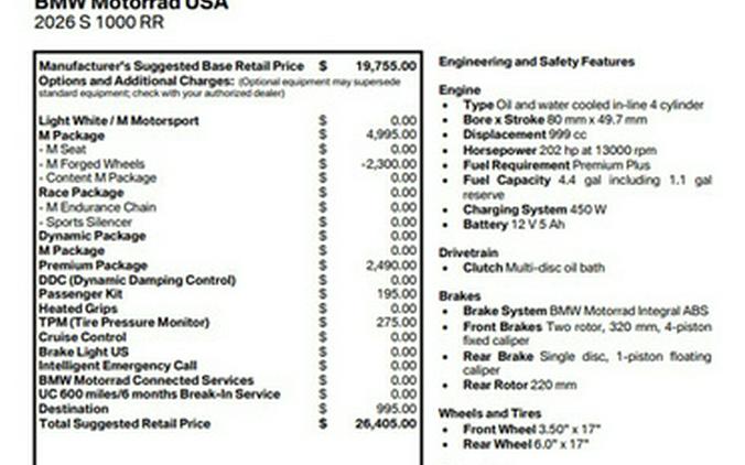 2026 BMW S 1000 RR