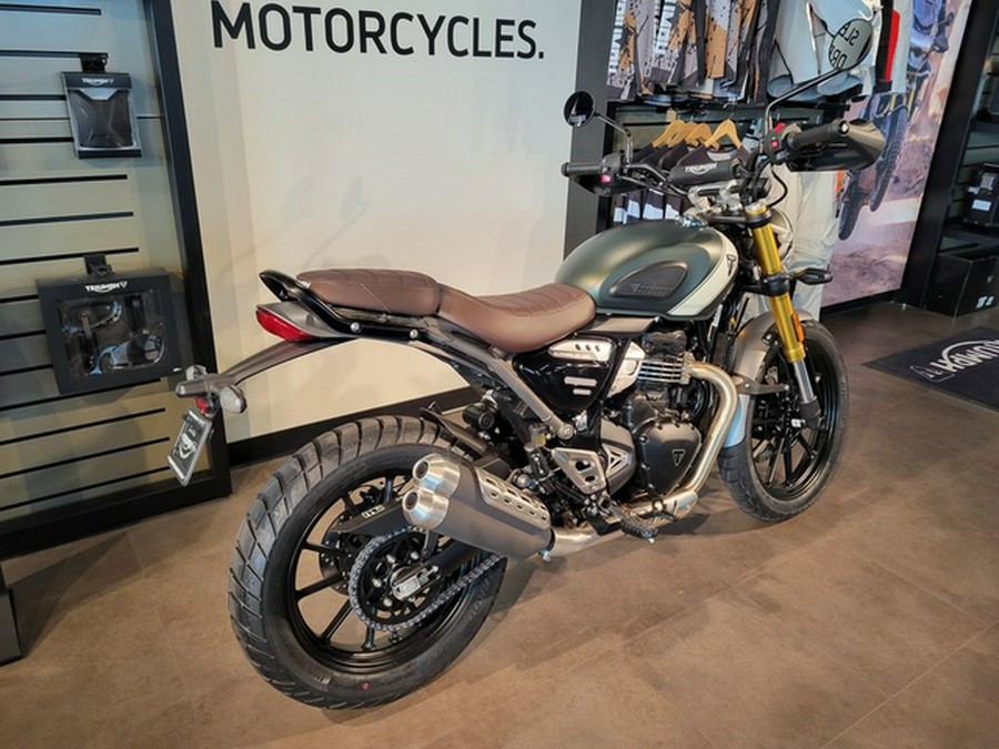 2024 Triumph Scrambler 400 X Matte Khaki Green / Fusion White