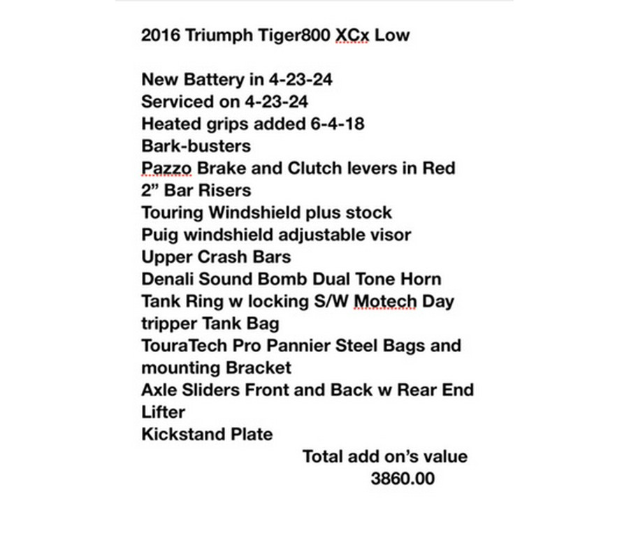 2016 Triumph Tiger 800 XCx