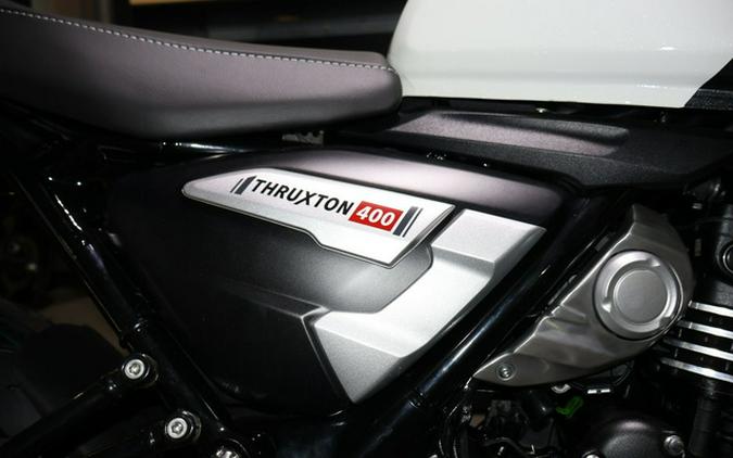 2026 Triumph Thruxton 400 Pearl Metallic White / Storm Grey 400